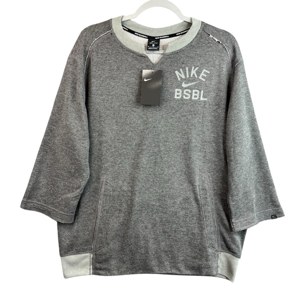 Nike Mens 3/4 Fleece Crew Flux‎ Baseball Shirt Mens Size Medium AA9791-032